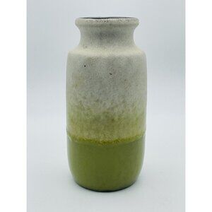 A West German Fat Lava Vase by Scheurich Green Cream Two Tone 213-20.